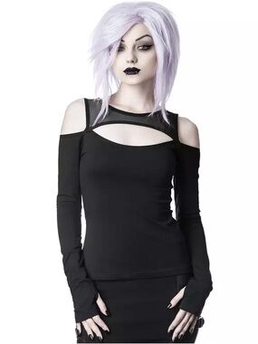 Killstar Black Seraphim Long Sleeve Top size XS